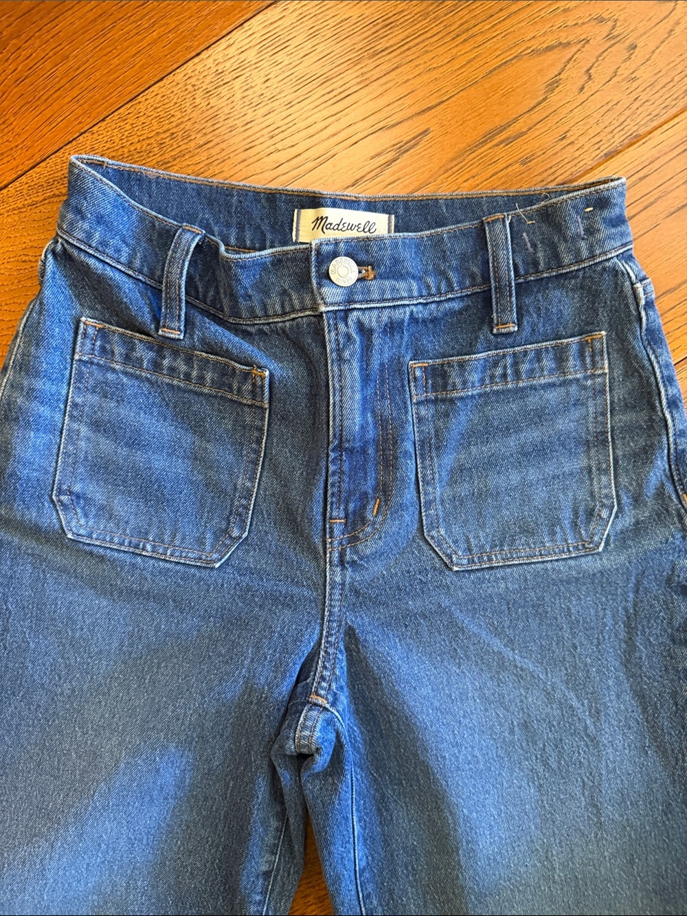 Madewell The Emmy Wide Leg High-Rise  Denim in Medium Blue - Picture 5 of 13